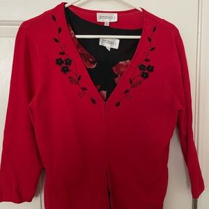 Floral dress with sweater